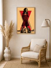 Retro Red X Movie Poster Wall Art Print - wood framed poster