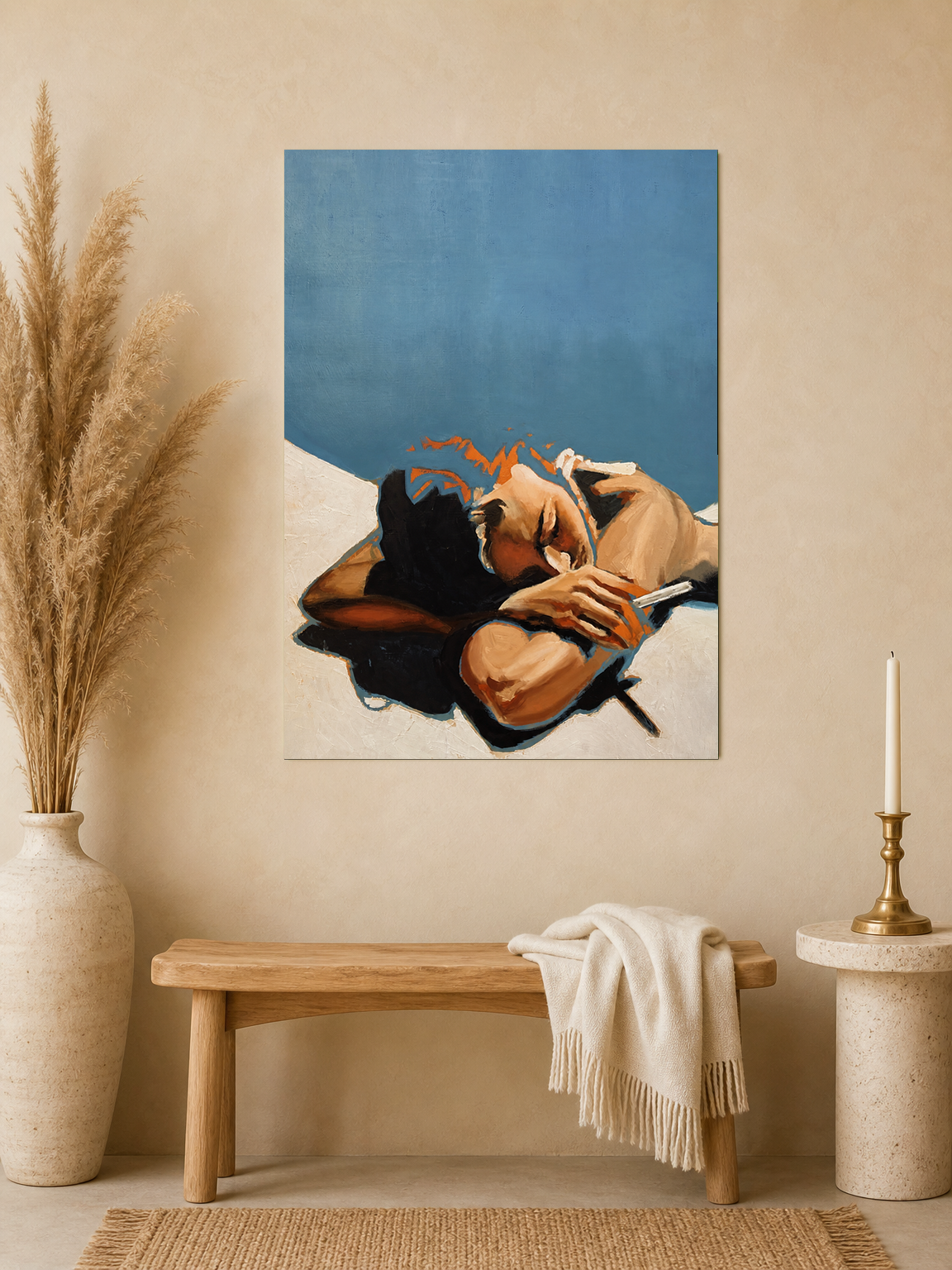 Sunbather Minimalist Wall Art Print - unframed mockup