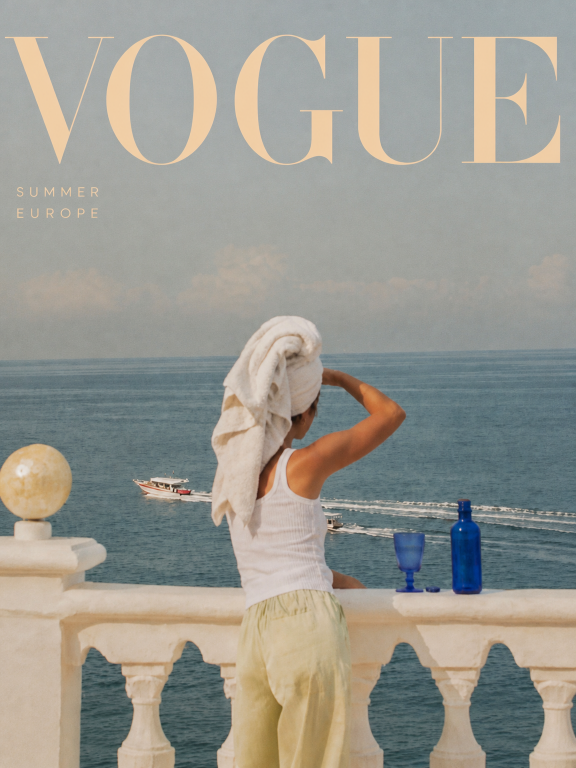 Vogue Summer Europe Balcony Wall Art Print - unframed