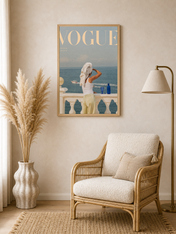 Vogue Summer Europe Balcony Wall Art Print - wood framed poster