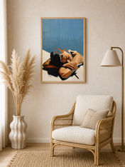 Sunbather Minimalist Wall Art Print - wood framed poster