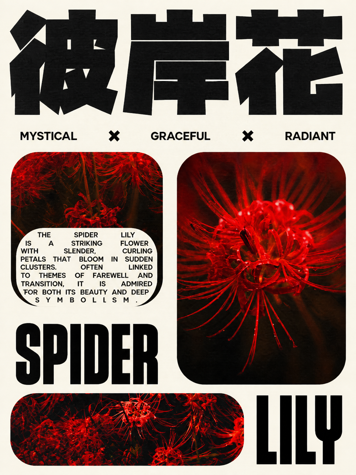 Mystical Spider Lily Wall Art Print Poster - unframed