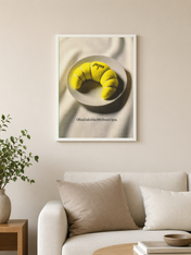 Penn Croissant Tennis Ball Wall Art Print - white framed