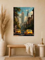 New York City Yellow Taxi Wall Art Print - unframed mockup