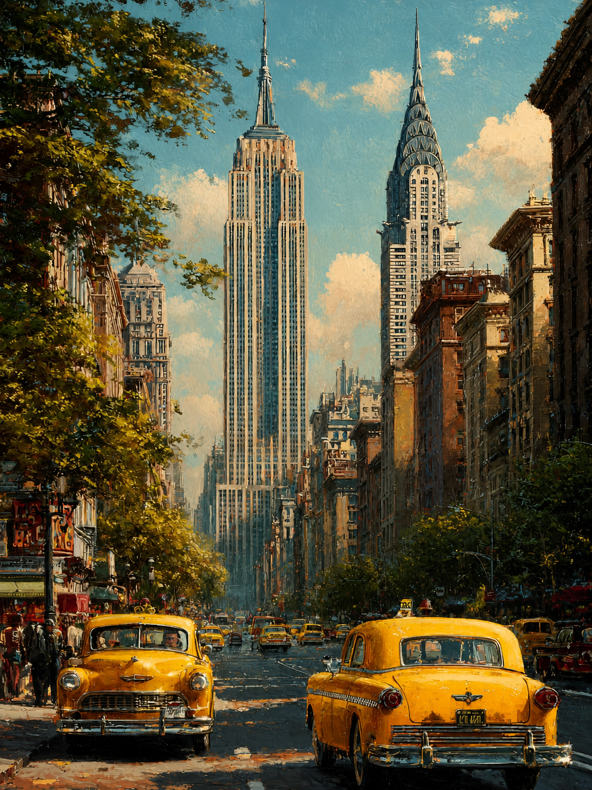 New York City Yellow Taxi Wall Art Print - unframed