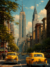 New York City Yellow Taxi Wall Art Print - unframed
