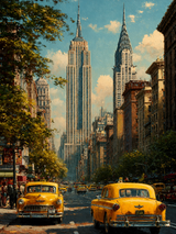 New York City Yellow Taxi Wall Art Print