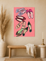 Chic Heels Illustration Wall Art Print - unframed mockup