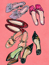 Chic Heels Illustration Wall Art Print