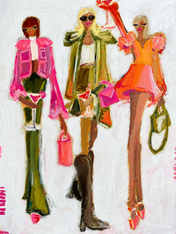 Chic Fashion Girls Wall Art Print - unframed