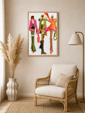 Chic Fashion Girls Wall Art Print - wood framed poster