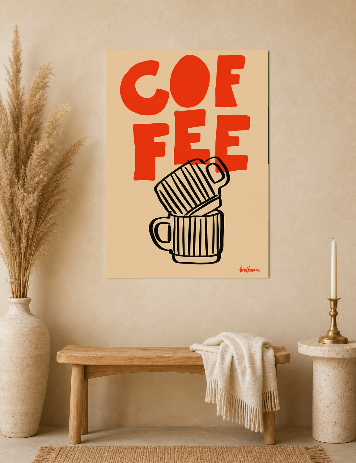 COFFEE Typography Wall Art Print - unframed mockup