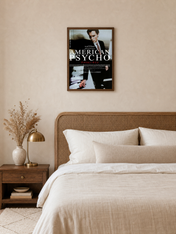 American Psycho Japanese Poster Wall Art Print - dark wood framed
