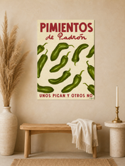 Pimientos de Padrón Kitchen Wall Art Print - unframed mockup