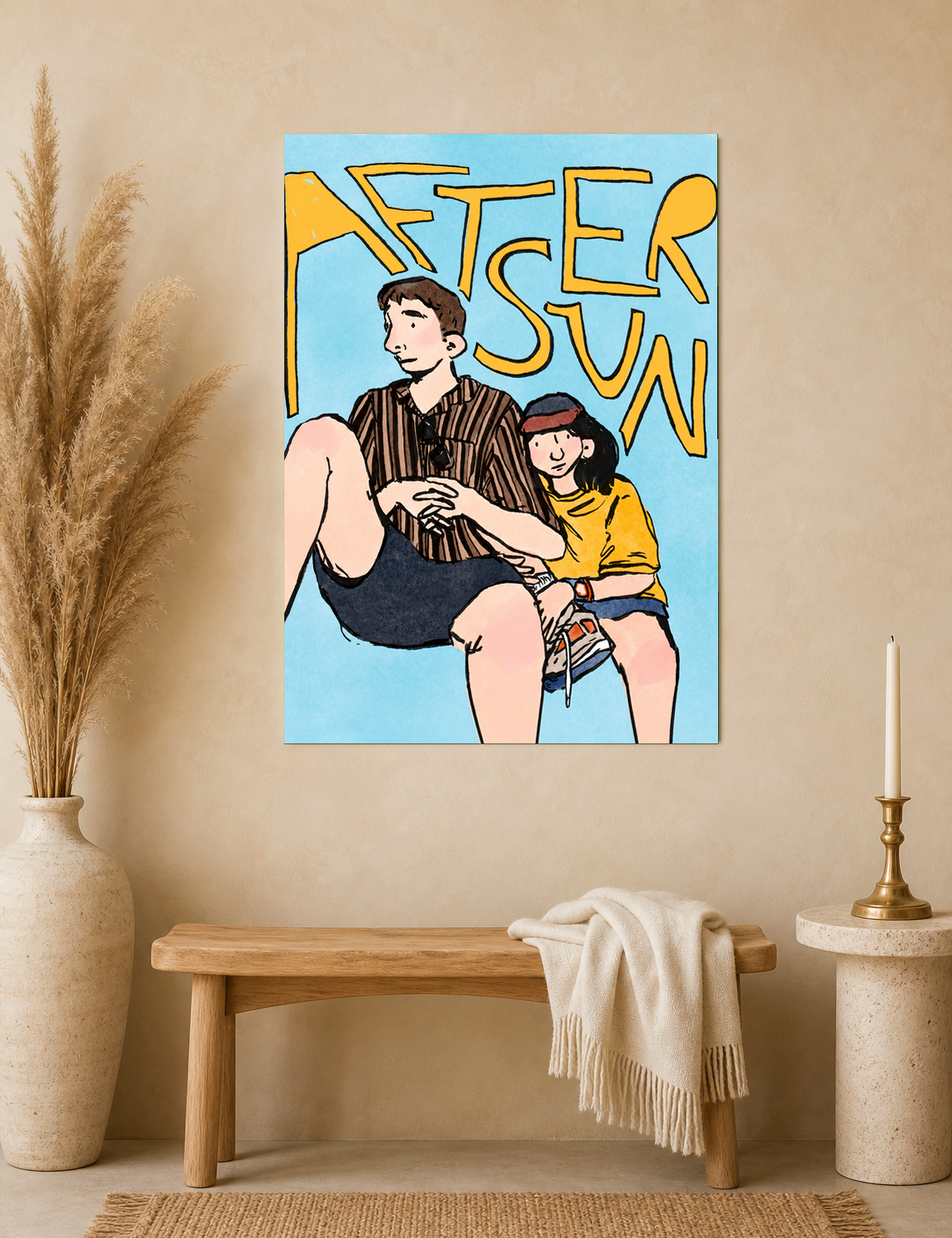 Aftersun Illustrated Wall Art Print - unframed mockup