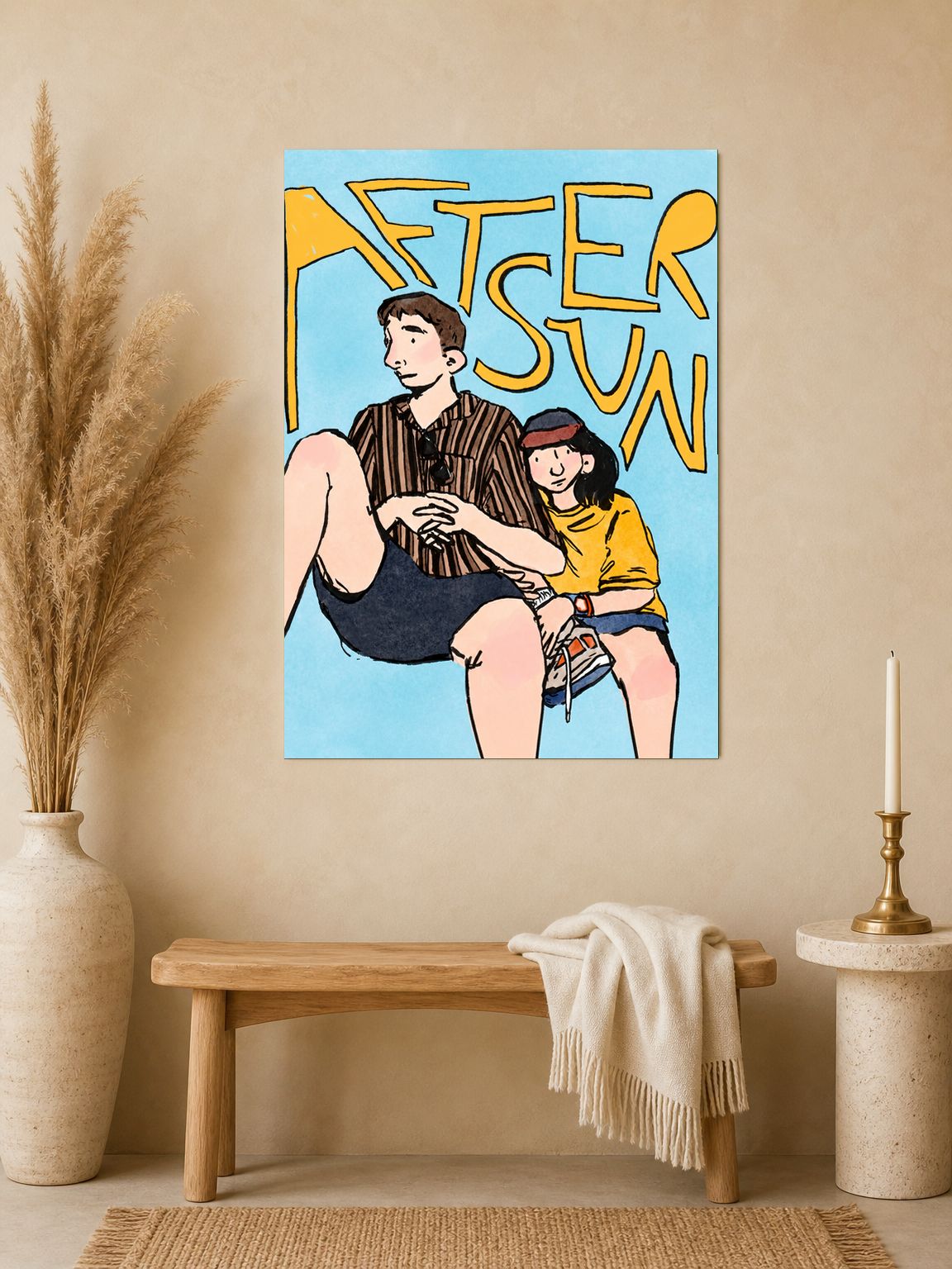 Aftersun Illustrated Wall Art Print - unframed mockup