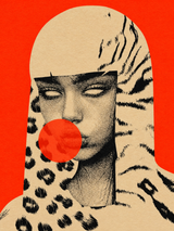 Pop Surreal Leopard Girl Wall Art Print