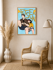 Aftersun Illustrated Wall Art Print - wood framed poster
