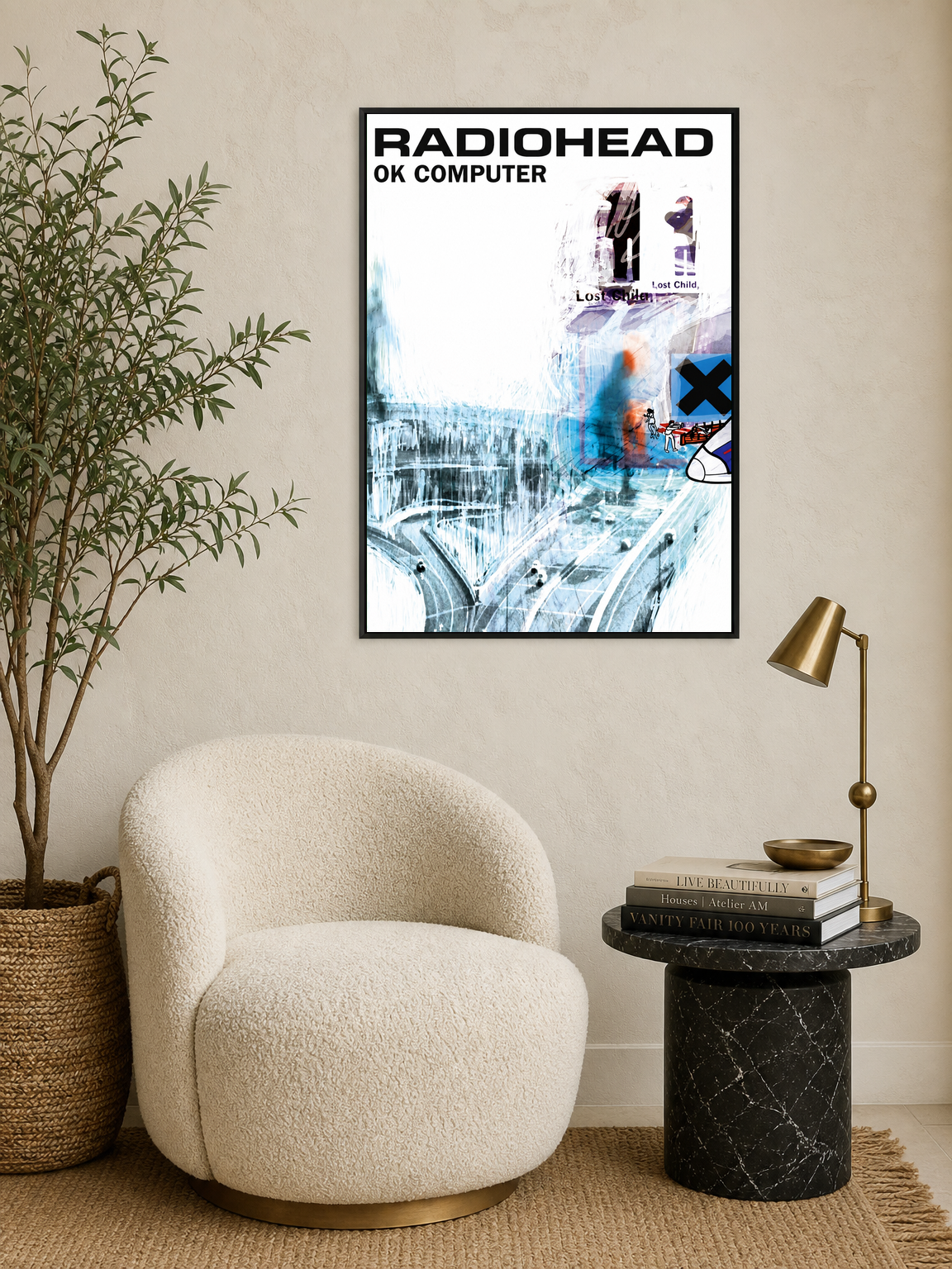 Radiohead OK Computer Album Wall Art Print - black framed