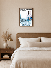 Radiohead OK Computer Album Wall Art Print - dark wood framed