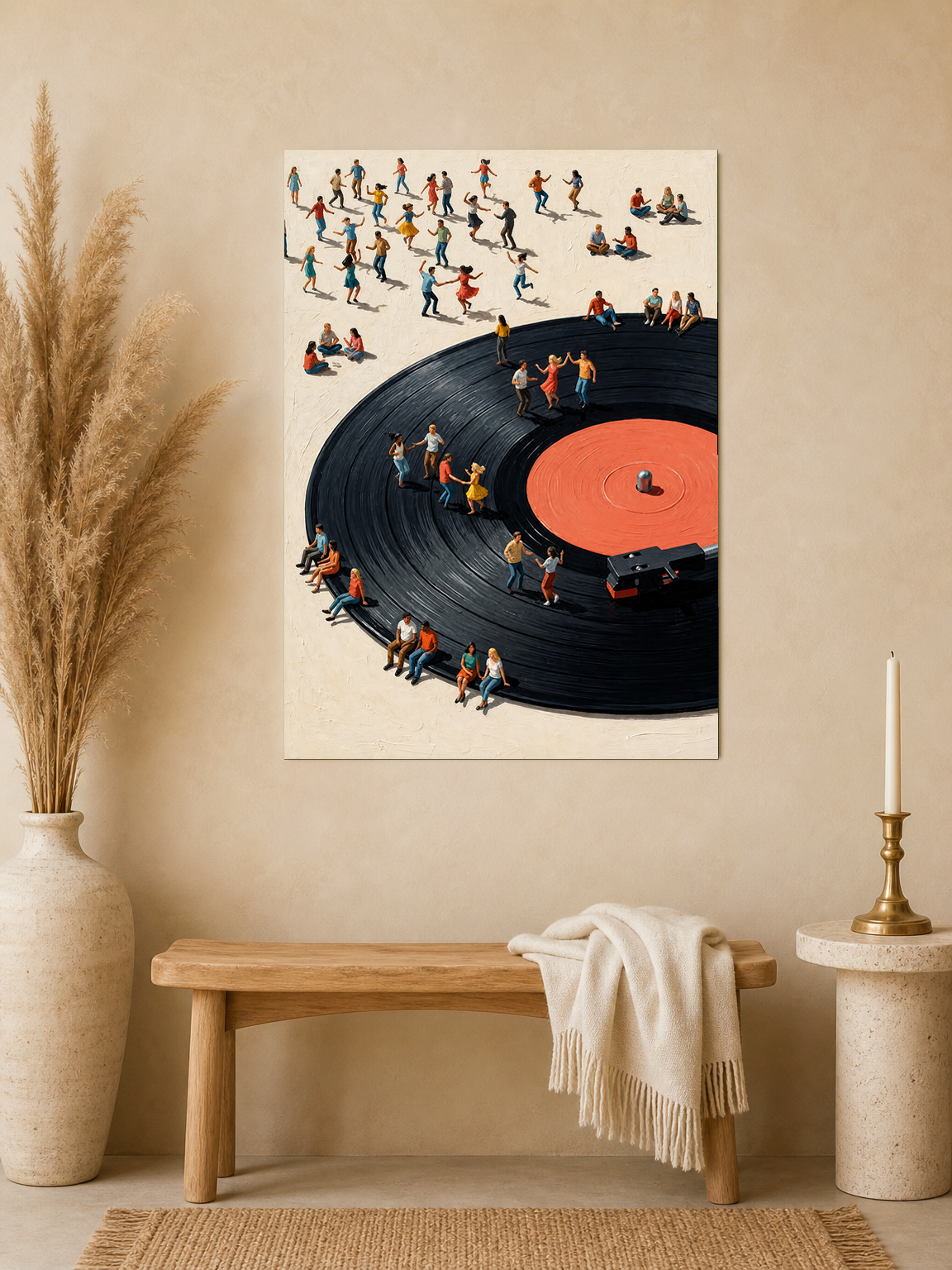 Dancing on the Record Wall Art Print - unframed mockup