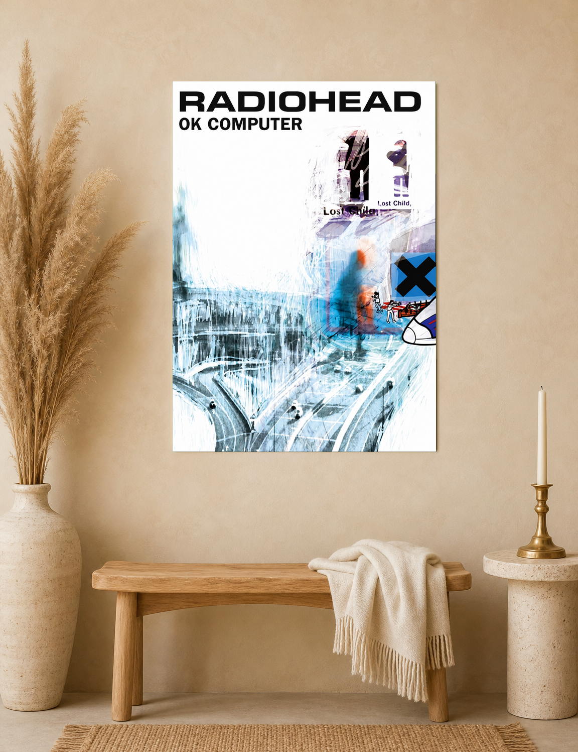 Radiohead OK Computer Album Wall Art Print - unframed mockup