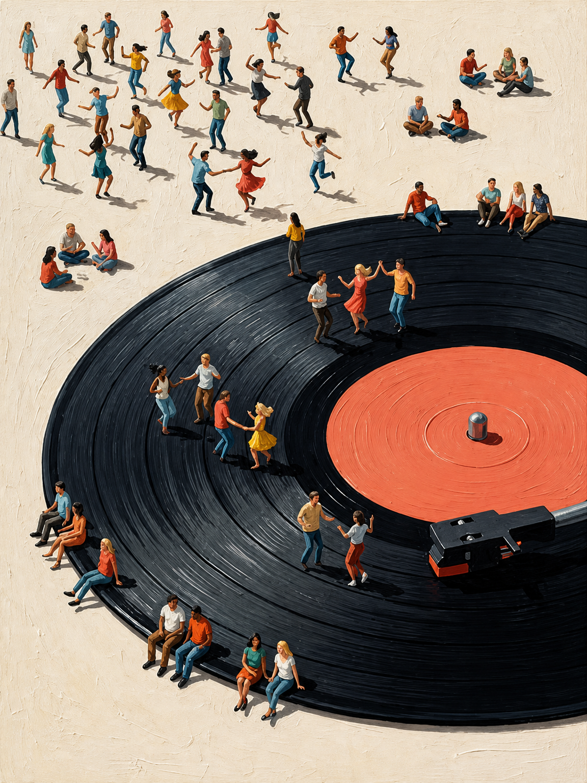 Dancing on the Record Wall Art Print - unframed