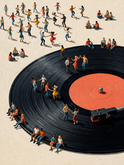 Dancing on the Record Wall Art Print - unframed