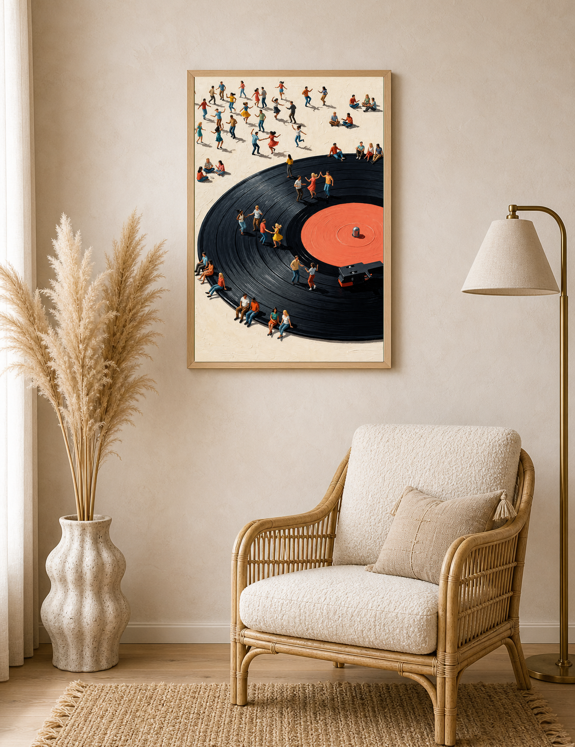 Dancing on the Record Wall Art Print - wood framed poster