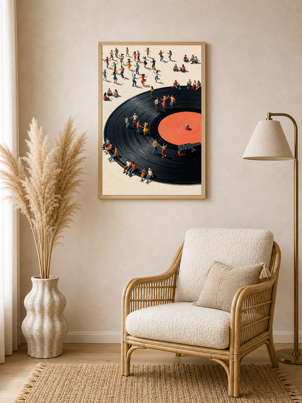 Dancing on the Record Wall Art Print - wood framed poster