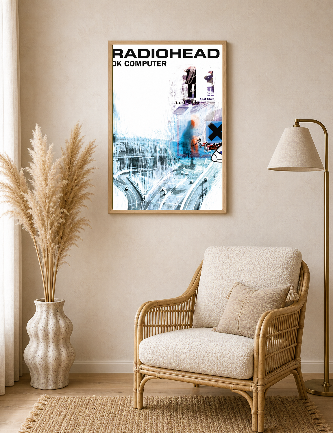 Radiohead OK Computer Album Wall Art Print - wood framed poster