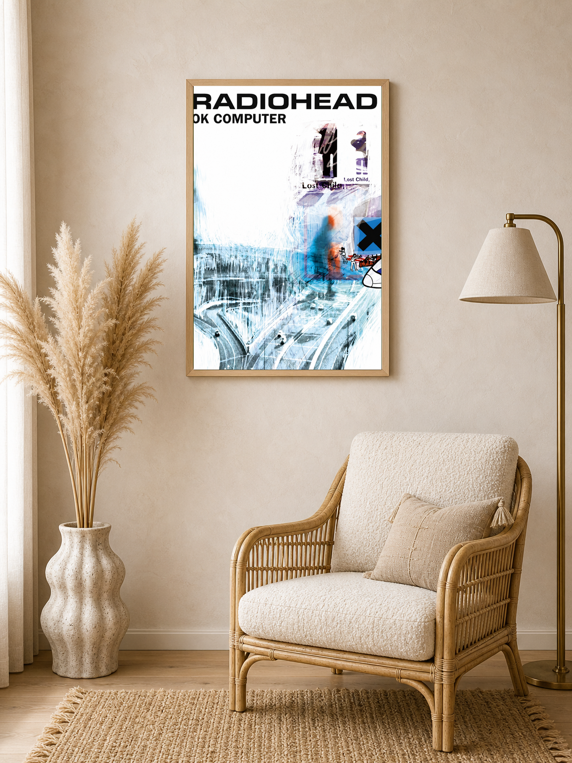 Radiohead OK Computer Album Wall Art Print - wood framed poster