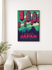 Discover Japan Travel Poster Wall Art Print - black framed