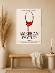 American Psycho Headphones Heart Wall Art Print - unframed mockup