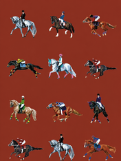 Equestrian Jockeys Horse Racing Wall Art Print - unframed