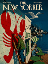 Vintage New Yorker Lobster Dock Wall Art Print