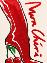 Mon Chéri Red Heeled Boot Wall Art Print