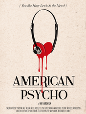 American Psycho Headphones Heart Wall Art Print - unframed
