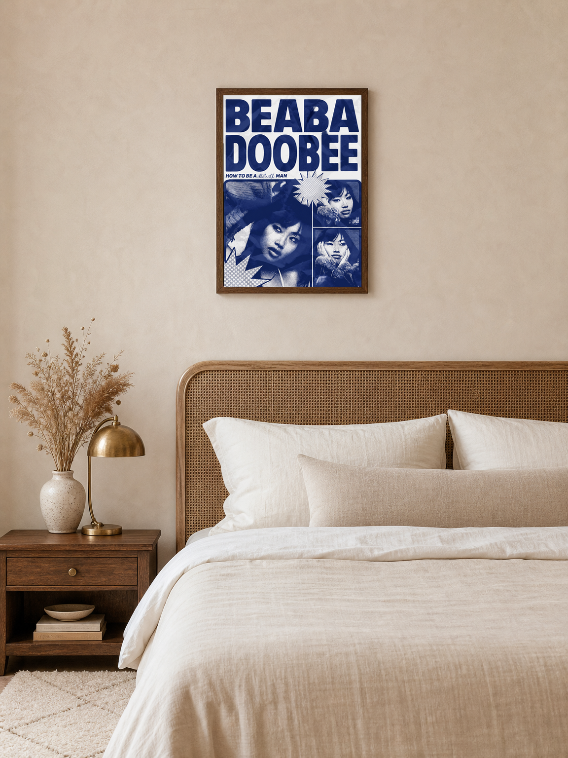 Beabadoobee How To Be A Man Wall Art Print - dark wood framed