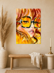 Retro Sunglasses Portrait Wall Art Print - unframed mockup