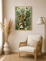 Botanical Anatomy Wall Art Print with Butterflies - wood framed poster