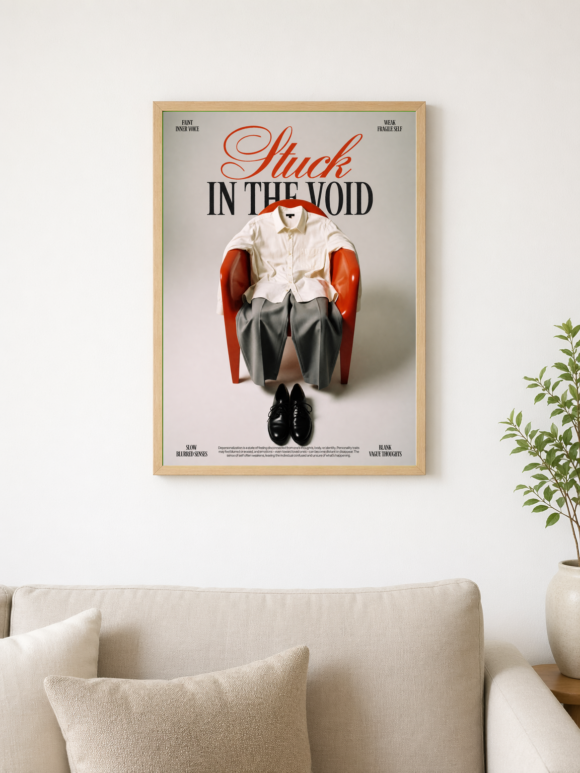 Stuck in the Void Surreal Wall Art Print - wood framed poster