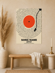 Custom Song Lyrics Vinyl Record Wall Art Print - unframed mockup