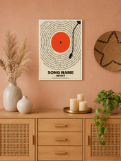 Custom Song Lyrics Vinyl Record Wall Art Print - white framed