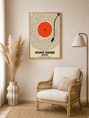 Custom Song Lyrics Vinyl Record Wall Art Print - wood framed poster
