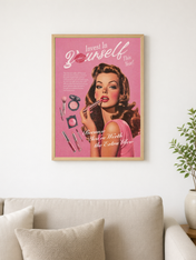 Invest In Yourself Retro Glam Wall Art Print - wood framed poster