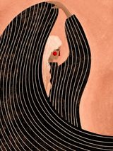 Minimalist Woman Illustration Wall Art Print