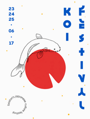 Koi Festival Japanese Poster Wall Art Print - unframed