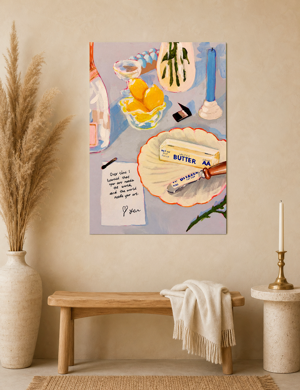 Colorful Still Life Kitchen Wall Art Print - unframed mockup