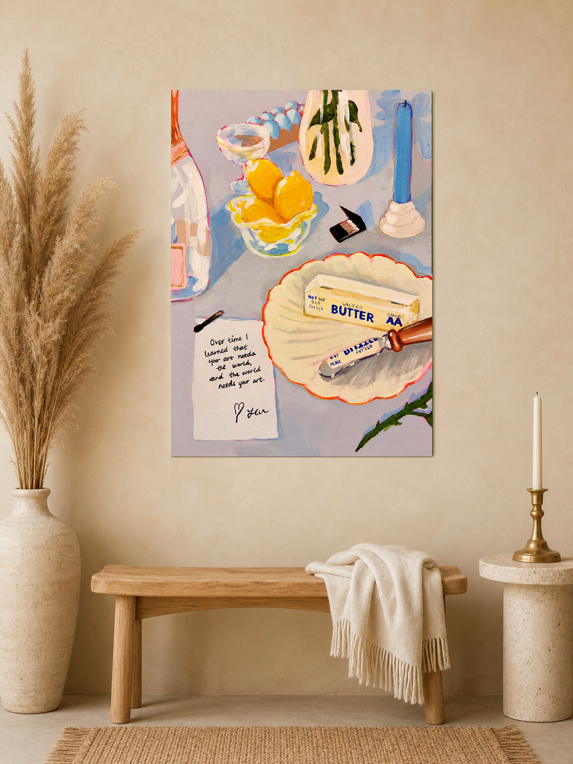 Colorful Still Life Kitchen Wall Art Print - unframed mockup